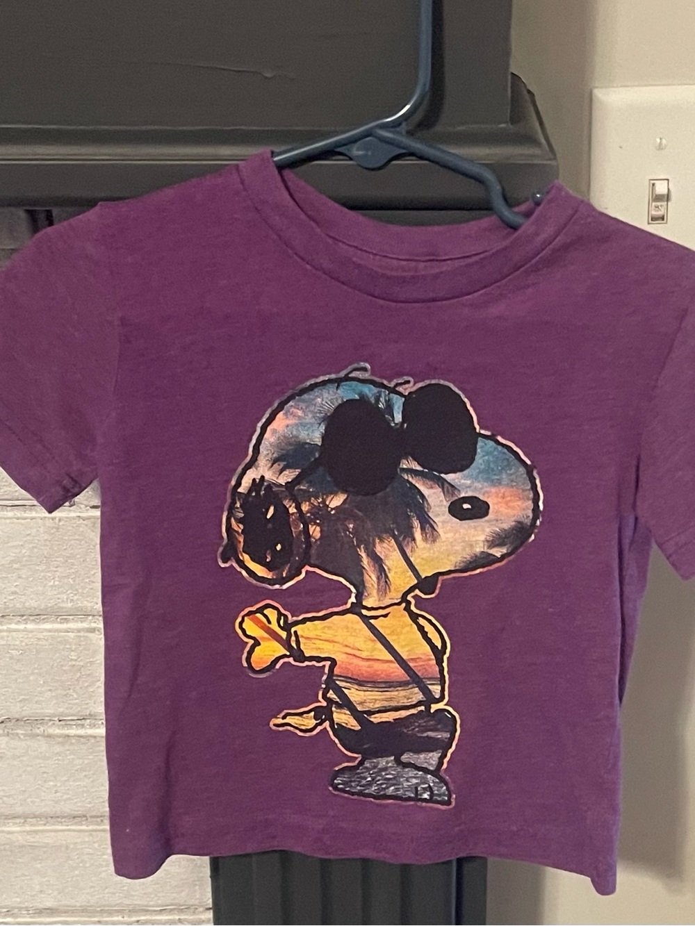 Peanuts Purple Snoopy Sunset Graphic Tee